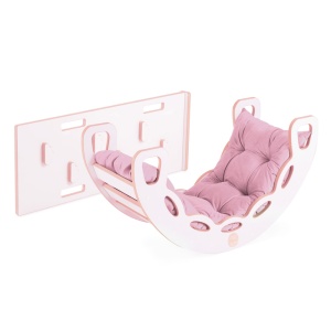 PLUSH NEST PLUSH NEST Dřevěné houpátko Mini 4v1 se skluzavkou