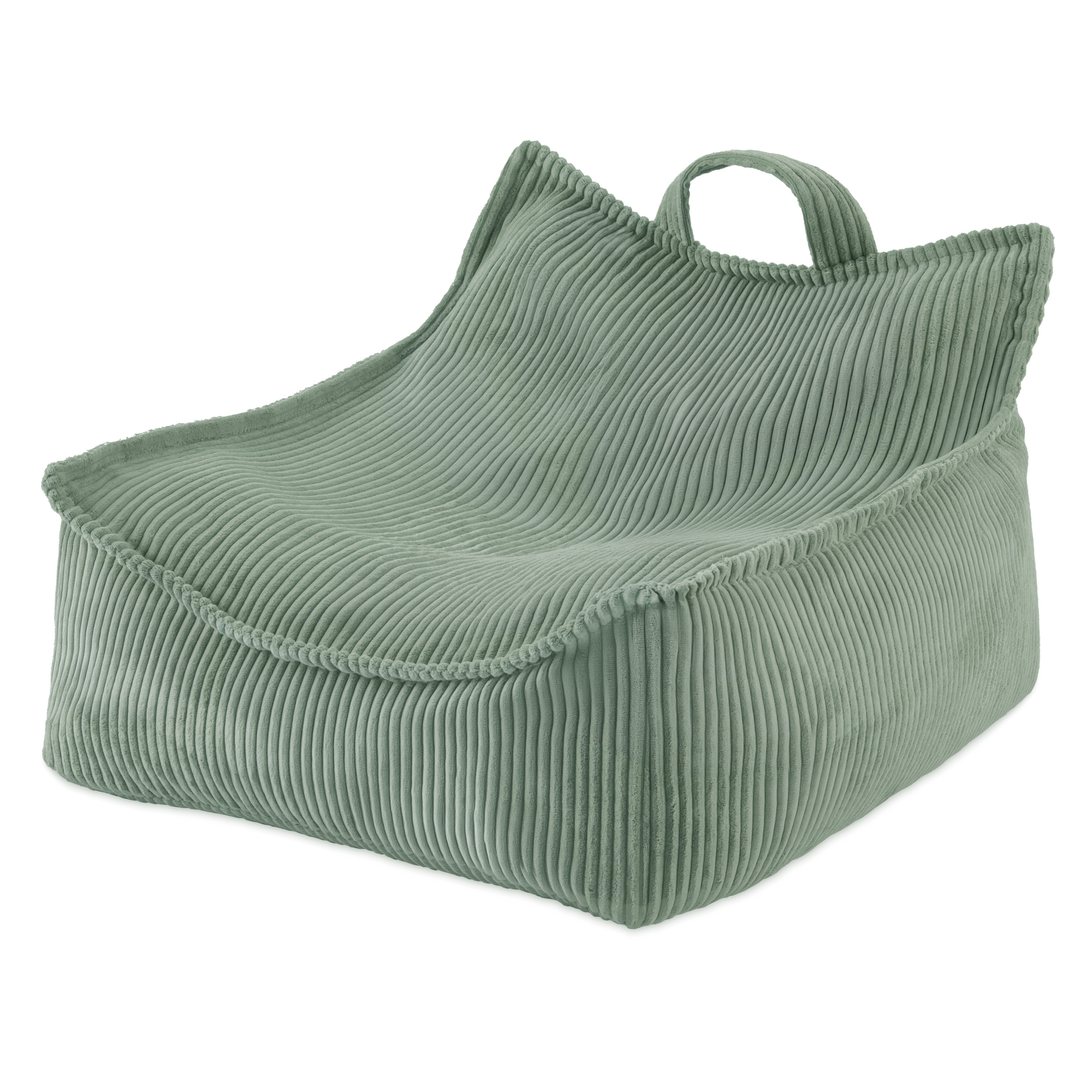 PLUSH NEST PLUSH NEST Dětské čtvercové křesílko Puffy Manšestr 77 × 67 × 50 cm zelené