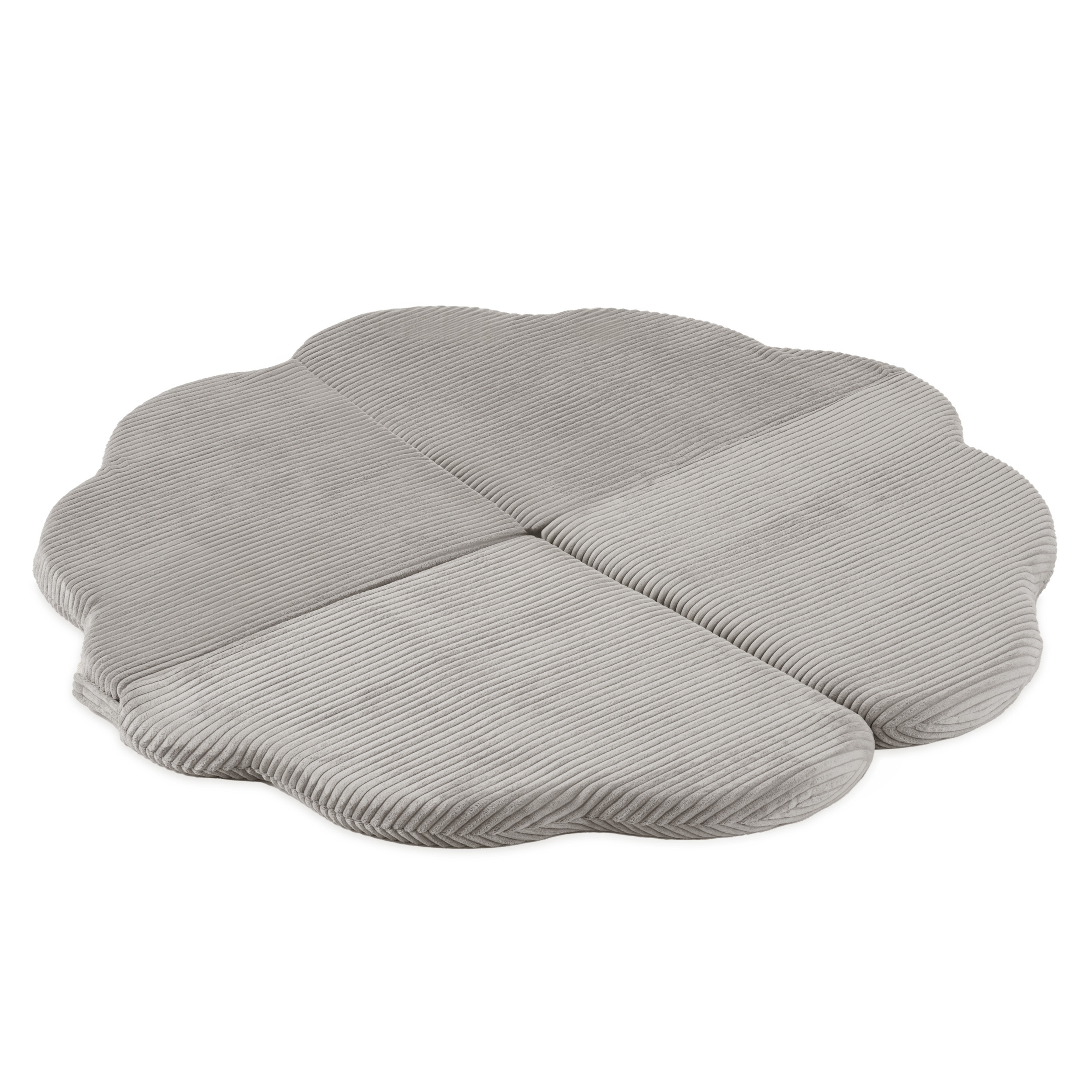 PLUSH NEST PLUSH NEST Plyšová hrací podložka ve tvaru květu Manšestr (prémiový) 115 × 115 × 5 cm béžová