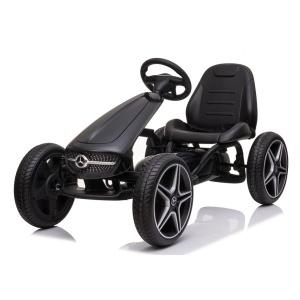 Dětská šlapací motokára Mercedes XMX610 černá | ECO kůže | Polohovatelné sedadlo