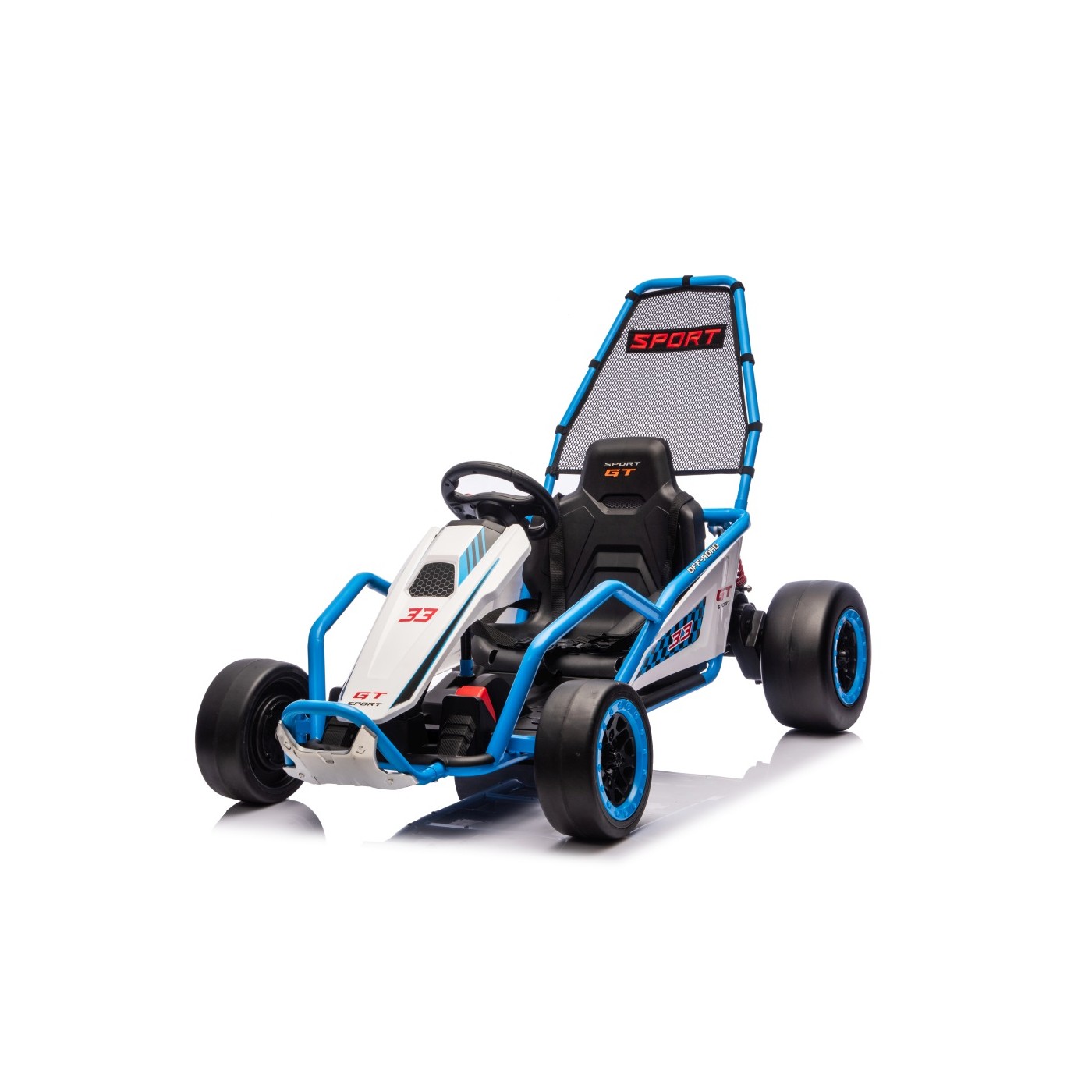 Elektrická driftovací motokára TORNADO 2x150W 24V modrá