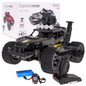 Terénní autíčko na dálkové ovládání Crawler Pioneer 1:12 s kamerou šedé RC