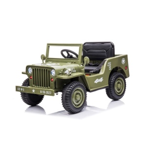 Dětský elektrický vojenský Jeep Willys 4x4 180W 12V7Ah světlé zelený