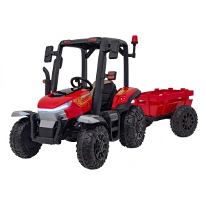 Dětský elektrický traktor BLAST s přívěsem 2x200W červený