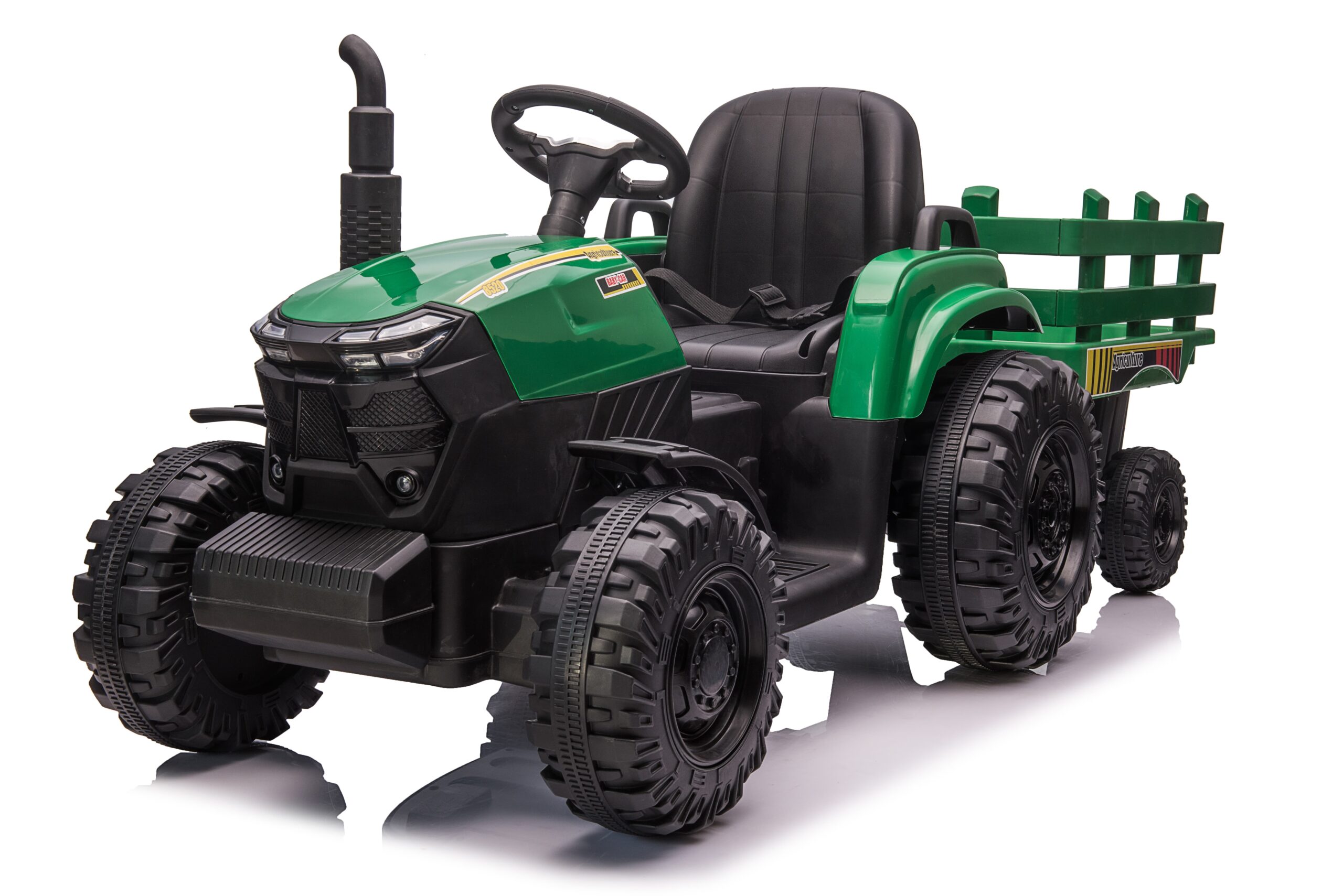 Dětský elektrický traktor s vlečkou Forest 24V 2x200W zelený