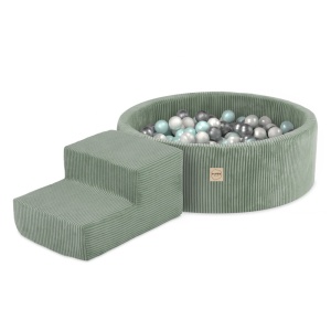 PLUSH NEST PLUSH NEST Mini hřiště se suchým bazénem 90 × 30 cm se schůdky a 200 míčky