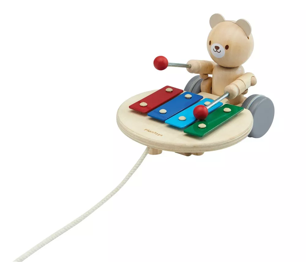 PlanToys PlanToys Tahací medvěd s xylofonem