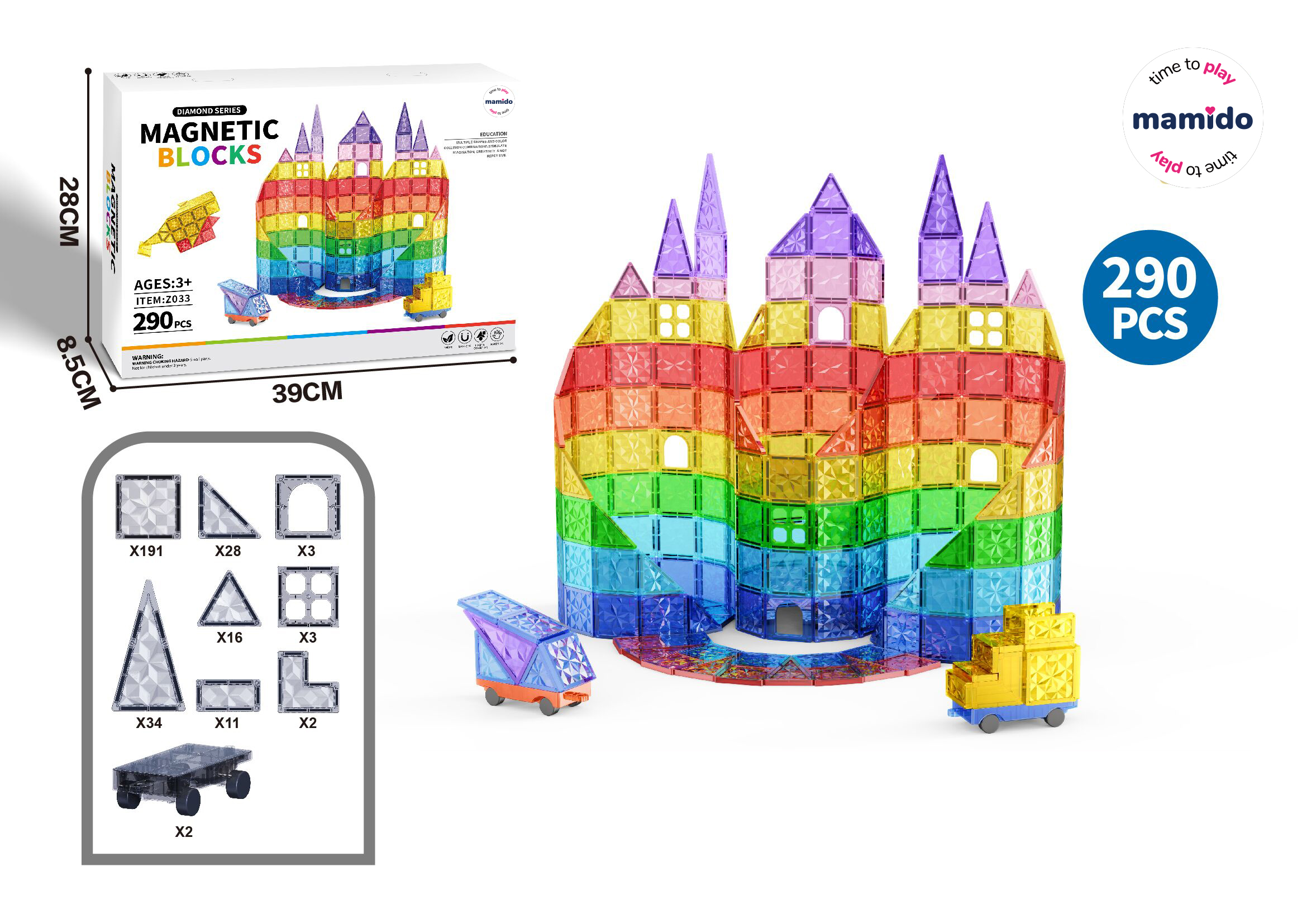 Magnetická stavebnice 290 dílů Rainbow ULTRA XXL
