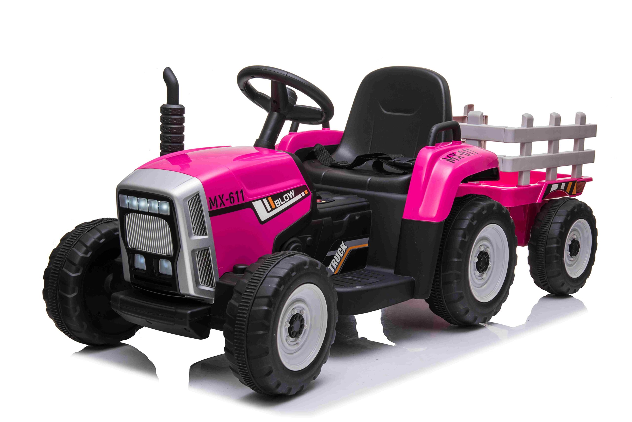 Elektrický traktor s vlečkou Blow růžový