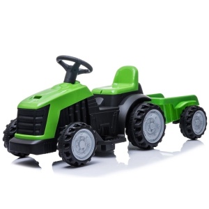 Dětský elektrický traktor s vlečkou zelený