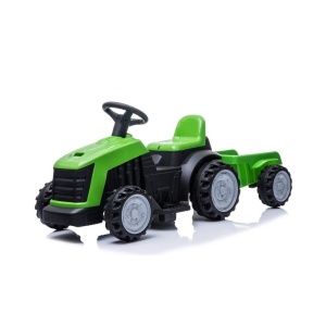 Dětský elektrický traktor s vlečkou zelený