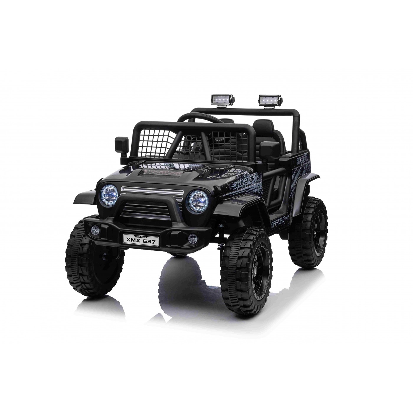 Elektrické autíčko OFF ROAD EXTREME 4x4 černé 24V | 200W | 50 kg | EVA | LED | 2