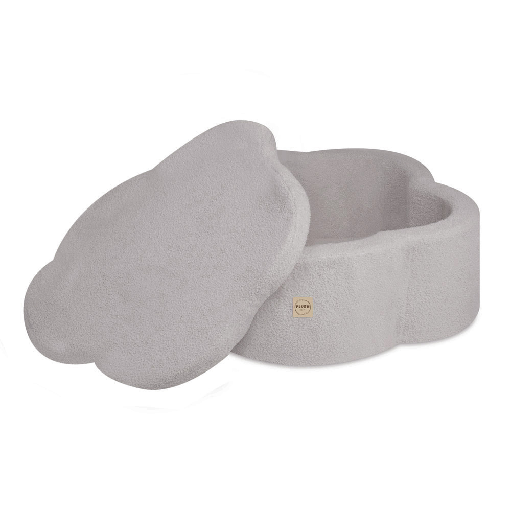 PLUSH NEST PLUSH NEST Suchý bazén Květinová zóna 95 × 30 cm s podložkou Beránek šedý