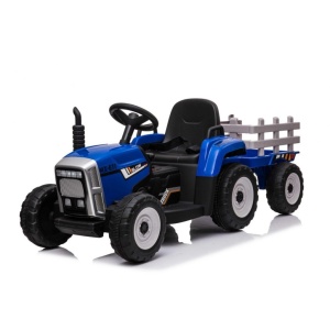 Elektrický traktor s vlečkou T2 modrý 12V7Ah EVA kola