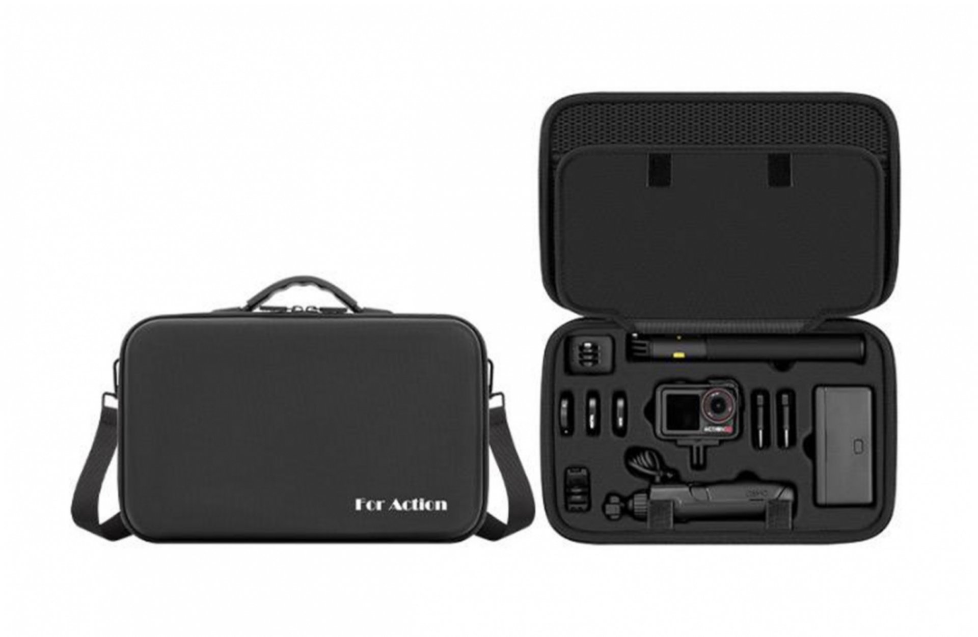 PU pouzdro pro akční kameru DJI Action 5 Pro a multifunkční nabíjecí rukojeť 1DJ8289