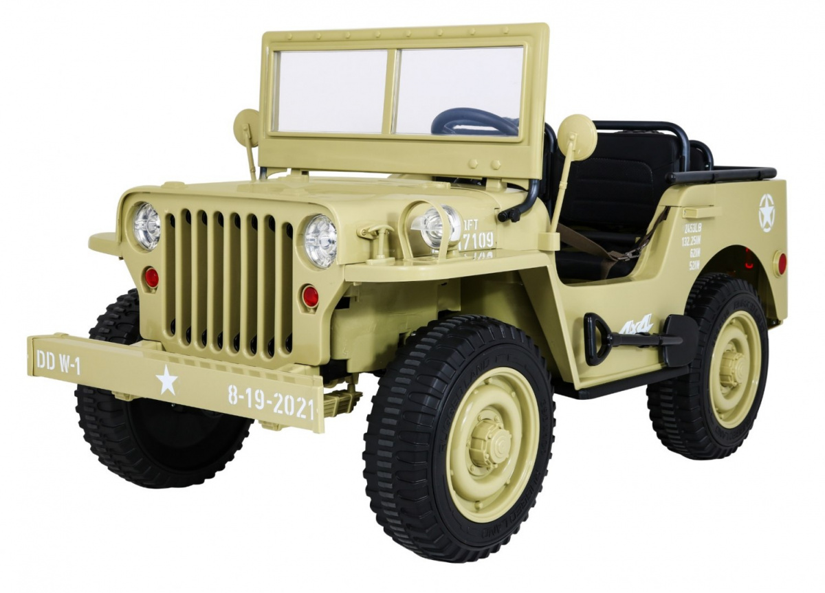 Dětské elektrické autíčko Willys 4x4 24V třímístné béžové
