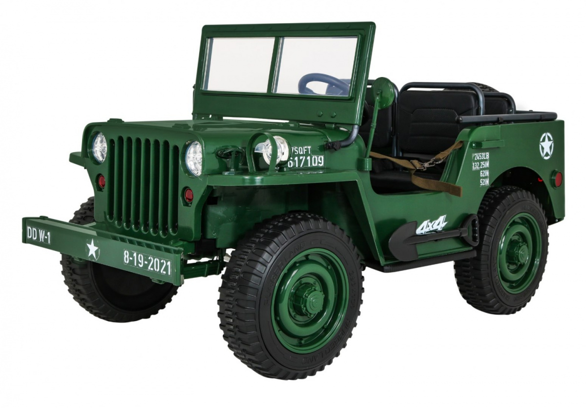 Dětské elektrické autíčko Willys 4x4 24V třímístné zelené
