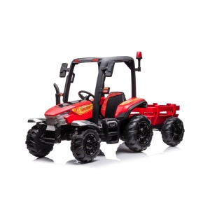 Dětský elektrický traktor s přívěsem BLT červený