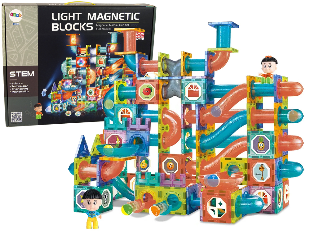 Magnetická stavebnice kuličková dráha 292 dílů
