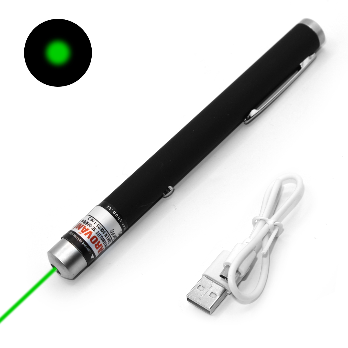 Laserové ukazovátko s USB nabíjením - Zelené