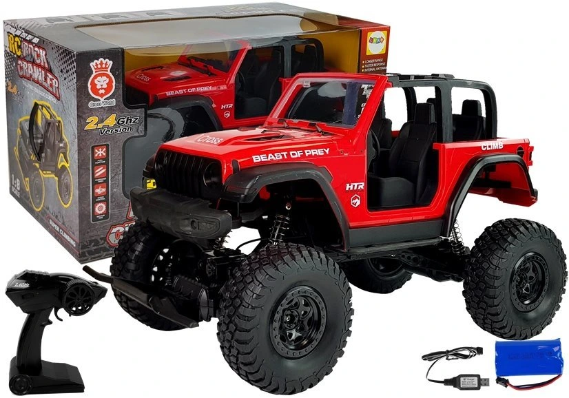 Auto na dálkové ovládání jeep Climb 4x4 červené RC