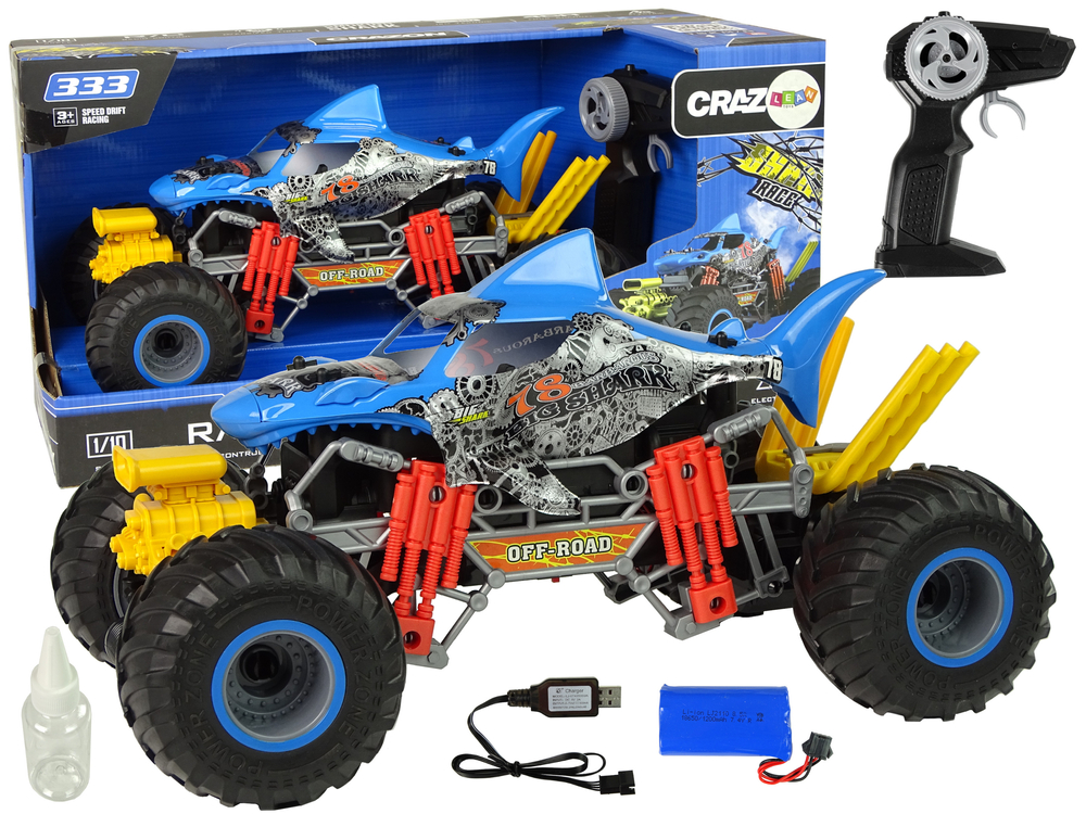 Terénní autíčko na dálkové ovládání Shark Car 1:10 modré RC