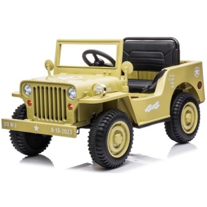 Dětský elektrický vojenský Jeep Willys 4x4 béžový