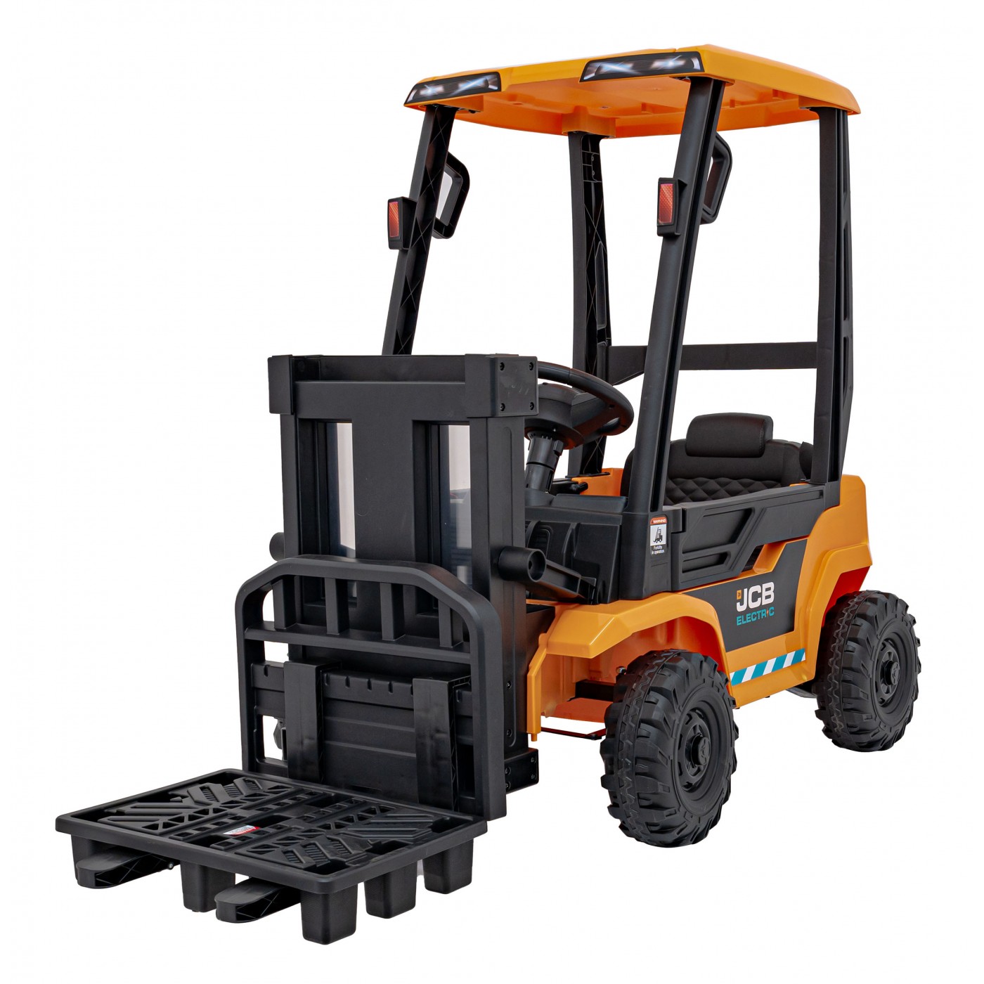 Dětský elektrický vysokozdvižný vozík JCB žlutý