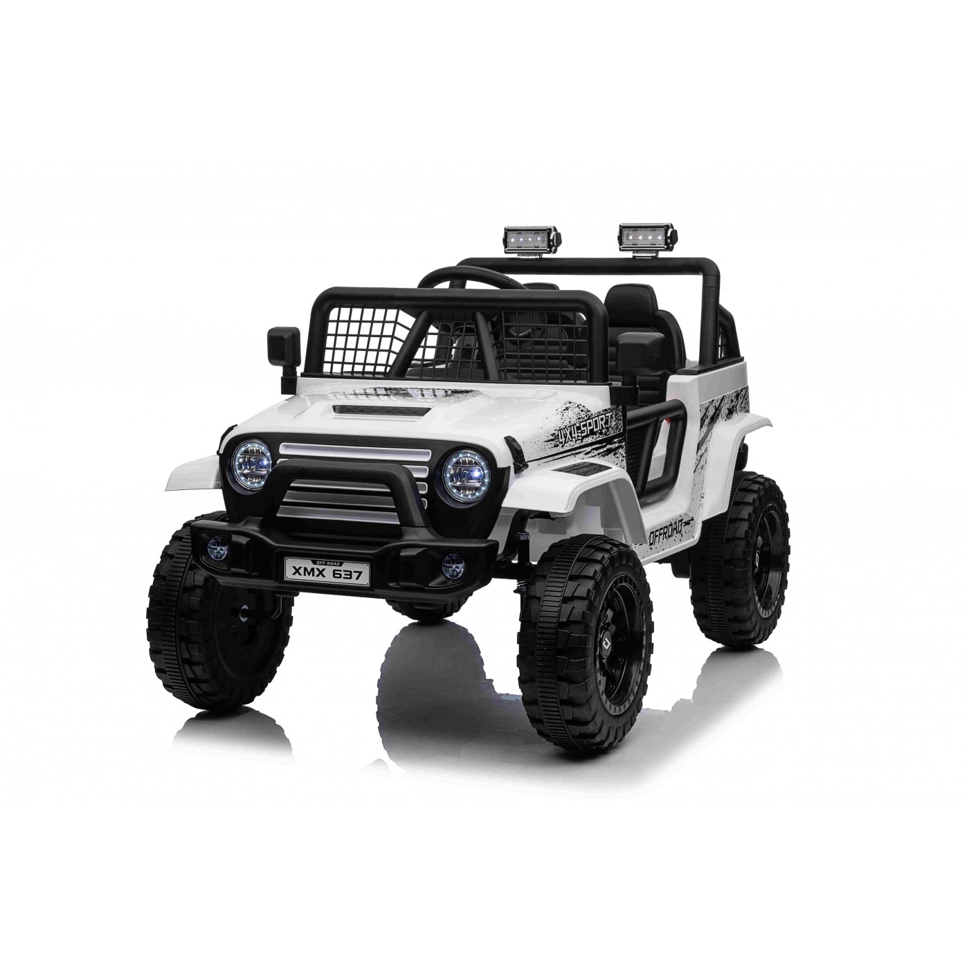 Elektrické autíčko OFF ROAD EXTREME 4x4 bílé 24V | 200W | 50 kg | EVA | LED | 2