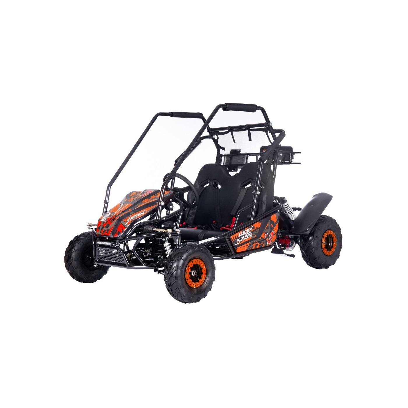 Dětské benzínové autíčko Buggy LUCKY SEVEN LIFT 125CC oranžové
