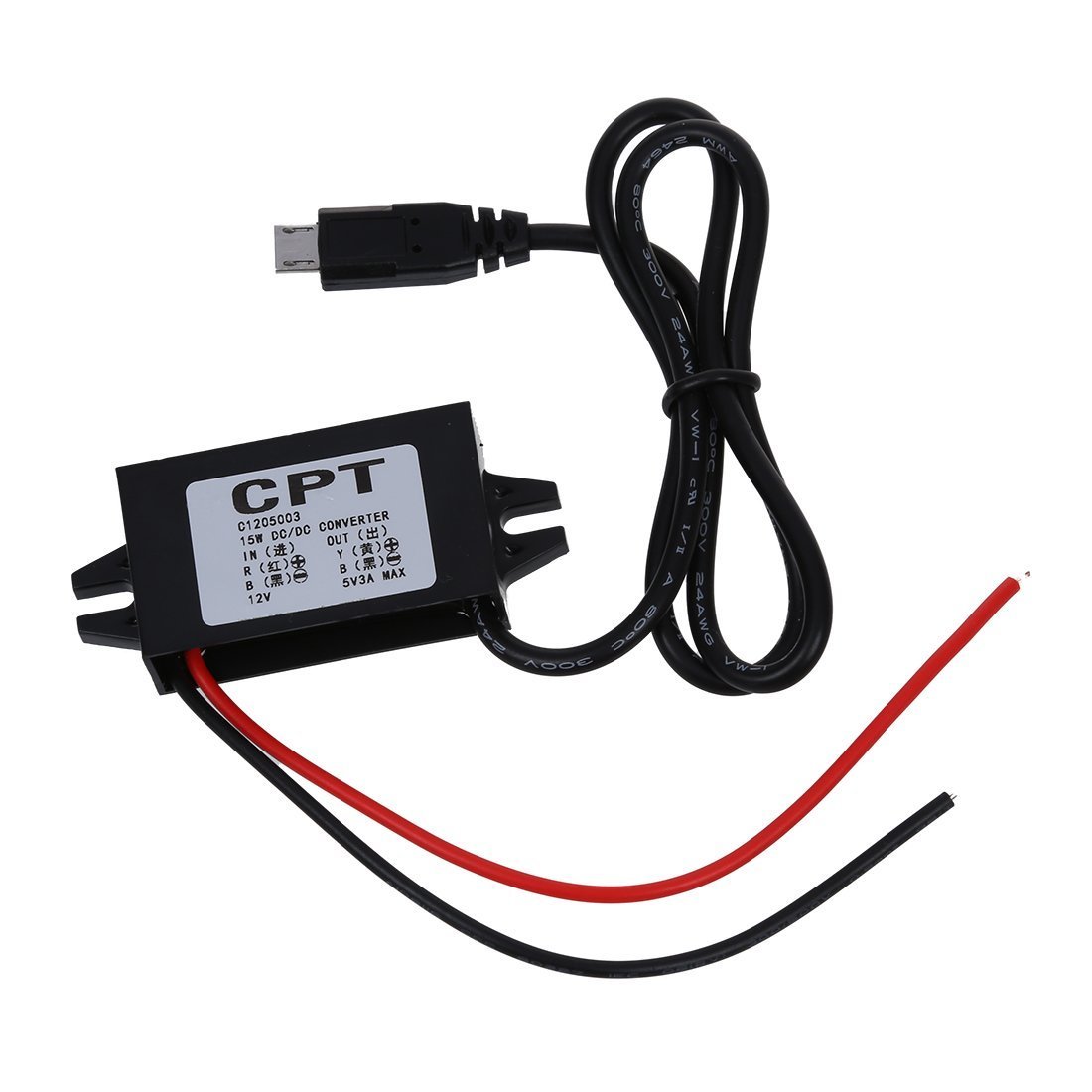 Měnič DC-DC 8 - 22V na micro USB 5V - Rovný konektor